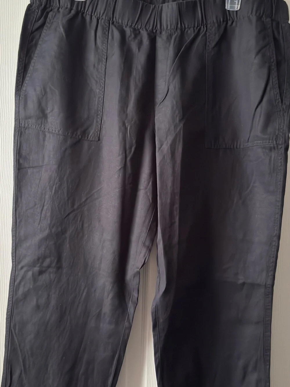 NWT Banana Republic Womens Black Tapered Crop Elastic-Waist Pants